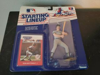 Don Mattingly 1988 Starting Lineup Action Figure Ny Yankees With Baseball Card