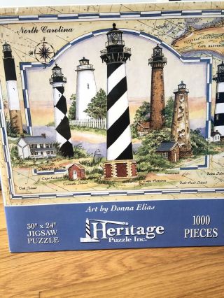 Puzzle - 1000 Pc - North Carolina Lighthouses - Heritage Puzzle - Donna Elias