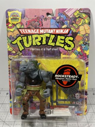 Tmnt Rocksteady 2008 Teenage Mutant Ninja Turtles Figure Retro Gun