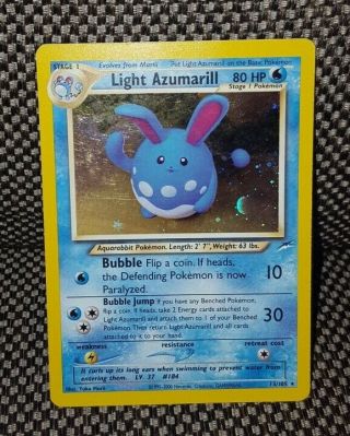2002 Pokemon Neo Destiny Holofoil Light Azumarill 13/105 Rare Card