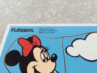Two Vintage Playskool Wooden Puzzles Mickey and Minnie Walt Disney — 3