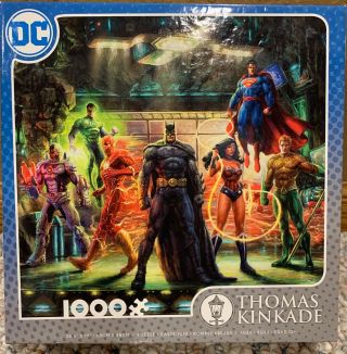 Thomas Kinkade Dc Comics Justice League Batman Superman Wonder Woman 1000 Puzzle