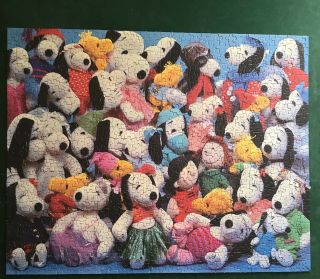 Vintage Springbok Jigsaw Puzzle Complete Piece Dog Of 1000 Faces Snoopy Peanuts