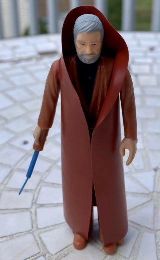 Vintage 1977 Kenner Star Wars Obi Wan Ben Kenobi Complete Gray Hair Light Saber