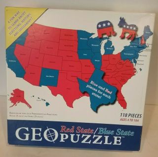 Geo Puzzle Duplicate Red And Blue States Election Puzzle Track Results For 2020