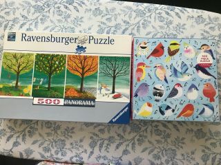500 Piece Jigsaw Puzzles - Set Of 2 - Songbirds,  And Seasons/tree - Ravensburger,