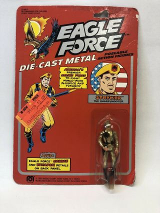 Mego Eagle Force Stryker Die Cast Metal Soldier Carded