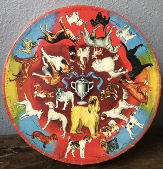 Vintage Springbok 500,  Piece Circular Jigsaw Puzzle Prize Dogs 1966 No.  2020