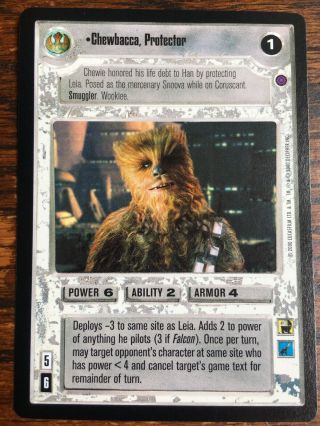 Star Wars Ccg Reflections 2 Ii Chewbacca,  Protector Rare Card