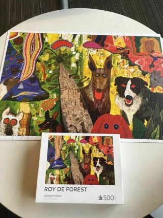 Roy De Forest 500 Pc Jigsaw Puzzle Complete Country Dog Gentlemen Sf Moma