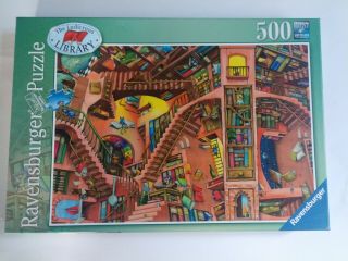 Ravensburger The Ludicrous Library 500 Piece Jigsaw Puzzle Complete