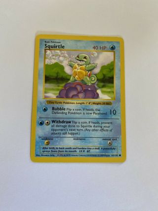 1 X Squirtle - 63/102 - Common - Shadowless Edition Pokemon G1 - Base Set