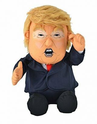 Pull My Finger Farting Donald Trump Plush Figure Doll - With Animated Hair - 10.