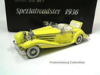 Very Rare Yellow Cmc 1936 Mercedes - Benz 500k Special - Mib - Detail