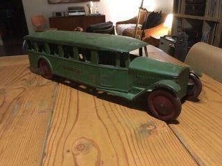 Antique Pressed Metal Murray " Inter - City Bus " Toy