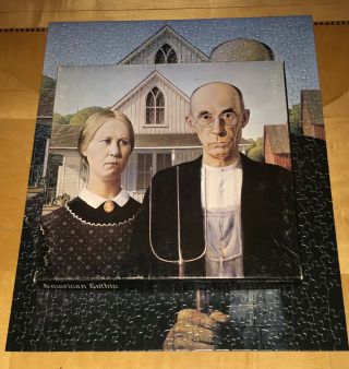 Vintage Springbok 100 Complete 500 Pc Jigsaw Puzzle American Gothic Grant Wood