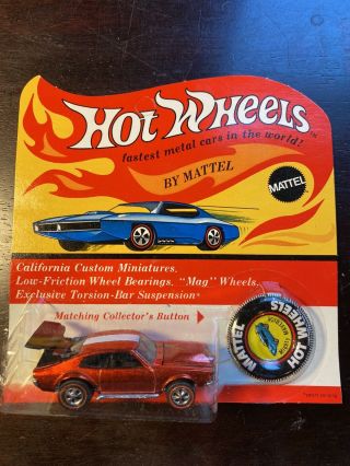 1970 Redline Blister Bp Mighty Maverick Hot Wheels Rare Collectible Red