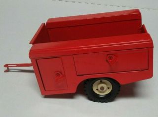 Vintage Tru - Scale Pull Utility Trailer Farm Toy Pressed Steel Red