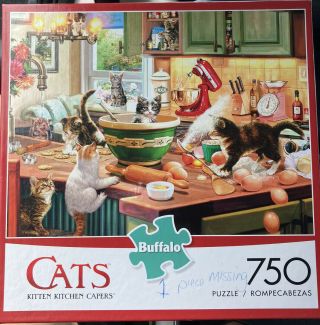 Buffalo Games 750 Piece " Kitten Kitchen Capers " 18 " X 24 " Jigsaw Puzzle