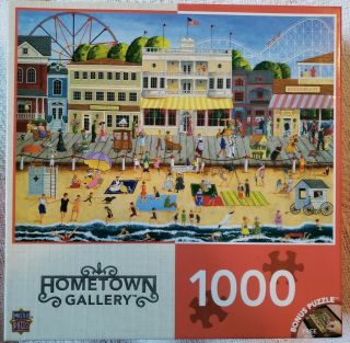 Masterpieces Hometown " On The Boardwalk " 1000 Piece Jigsaw Puzzle Complete