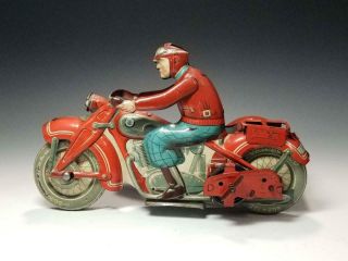 Scarce Tippco T 587 CIVILIAN MOTORCYCLE with SIDECAR Tin Wind Up.  Germany 3