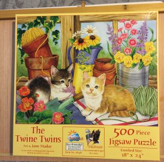 The Twine Twins 500 Pc Jigsaw Puzzle By Sunsout Adorable Cats.