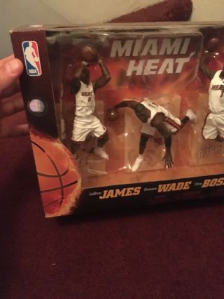 Lebron James Dwayne Wade Chris Bosh Miami Heat 3 Pack Mcfarlane Series 19