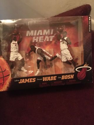 Lebron James Dwayne Wade CHRIS Bosh Miami Heat 3 Pack McFarlane Series 19 3