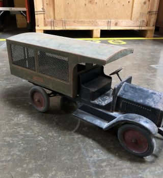 1920s Pressed Steel Us Mail Toy Truck - Unrestored,  Rare