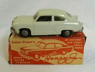 Scarce 1950`s Banthrico Kaiser - Frazer`s Henry J Wind - Up Coupe 1/25 Promo,  Box