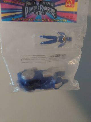 1994 Vintage Mcdonalds Mighty Morphin Power Rangers Blue With Ninjazord Wolf