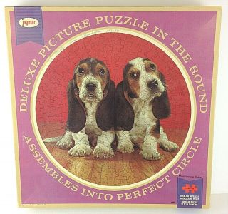 Vintage 750,  Jaymar Deluxe Picture Puzzle In The Round Mischievous Twins 21.  5 "