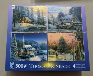 Ceaco 4 500 Pc Puzzle Set/thomas Kinkade/complete