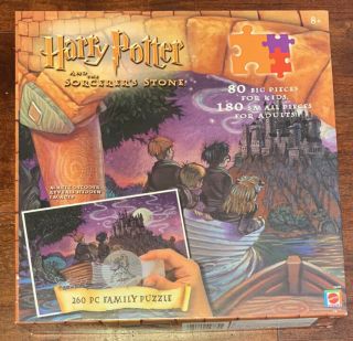 Harry Potter And The Sorcerers Stone 260 Pc Family Puzzle W Magic Decoder Mattel