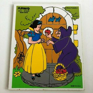 Vintage Playskool Snow White 375 - 01 Puzzle Walt Disney Made In Usa 20 Piece