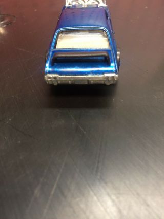 1969 Hot Wheels Redline Olds 442 Blue W/white Int.  Orig.  Spoil And Button 3