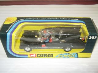 Corgi Batmobile 267 Gloss Black 1973 / 74 Rare Clear Screen