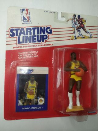 1988 Kenner Starting Lineup Slu Magic Johnson Los Angeles Lakers Vintage Nba Toy