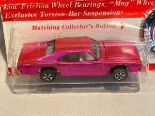 Hot Wheels Redlines 1969 Custom Dodge Charger Hot Pink Mip Never Opened