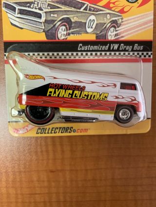 Hot Wheels White Flying Customs VW Drag Bus Convention Charity 1/1000 2