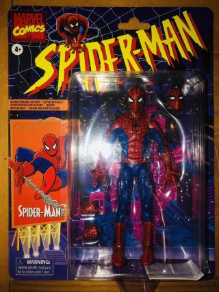 Marvel Legends Vintage Retro 6 " Spider - Man Wave Spider - Man Figure In Hand