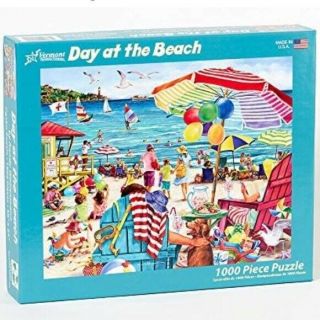 Vermont Christmas Company Colorful Day At The Beach 1000 Piece Jigsaw Puzzle