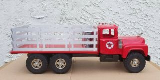 Large Texaco Mack Allen ' s Toy Co Pressed Steel Metal Stake Body Truck 3