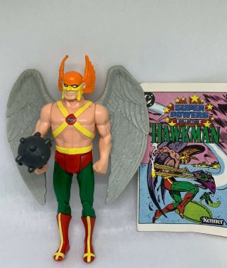 Vintage 1984 Kenner Powers Hawkman With Mace And Comic - 100 Complete
