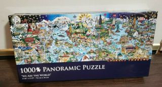 Panoramic 1000 Piece Puzzle We Are The World Charles Fazzino Complete 3 Ft Long