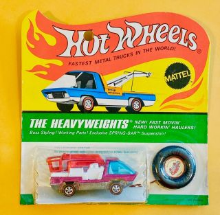 1971 Hot Wheels Redline Snorkel Rare Hot Pink White Interior Blister Pack