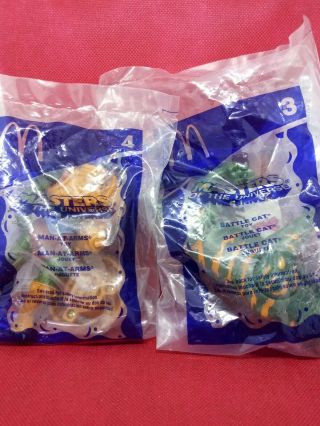2 Vintage Masters Of The Universe Motu Battle Cat Man - At - Arms Happy Meal Toys