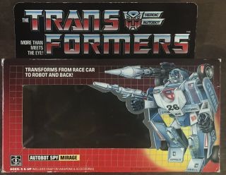 Vintage Transformers G1 Autobot Spy Mirage - Box Only