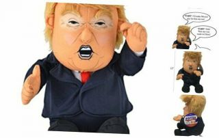 Pull My Finger Farting Donald Trump Plush Figure Doll - With Animated Hair - 10.  5 I