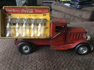 1933 Metalcraft Corp Pressed Steel Coca - Cola Delivery Truck And Headlights